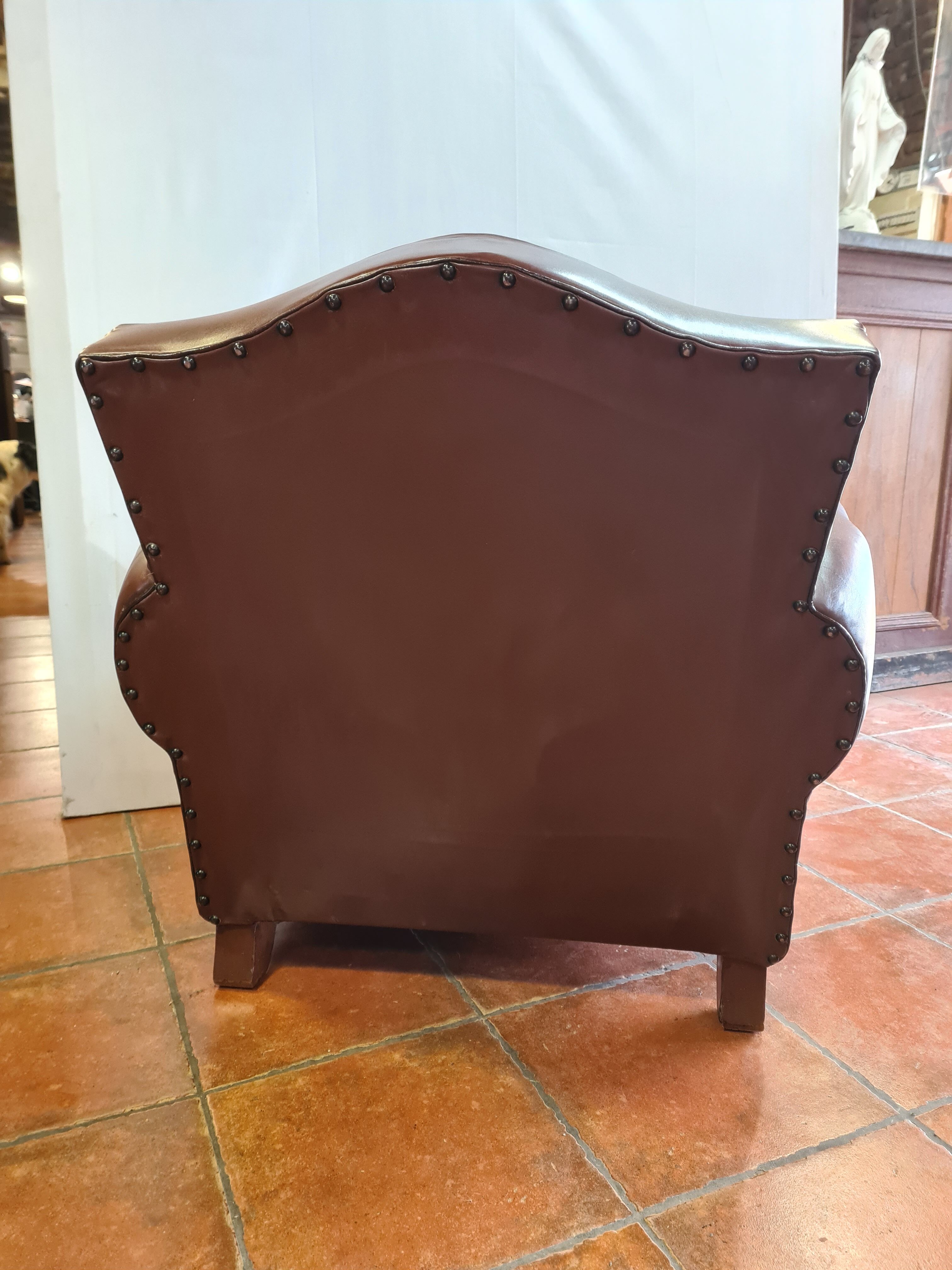 Fauteuil club vintage  en cuir
