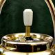 Space Age pivoting floor ashtray in anodised gold aluminium – Mettawa