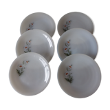 Lot de 6 assiettes à dessert Arcopal motif "marguerites"