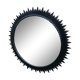 Vintage black metal sun mirror 1960