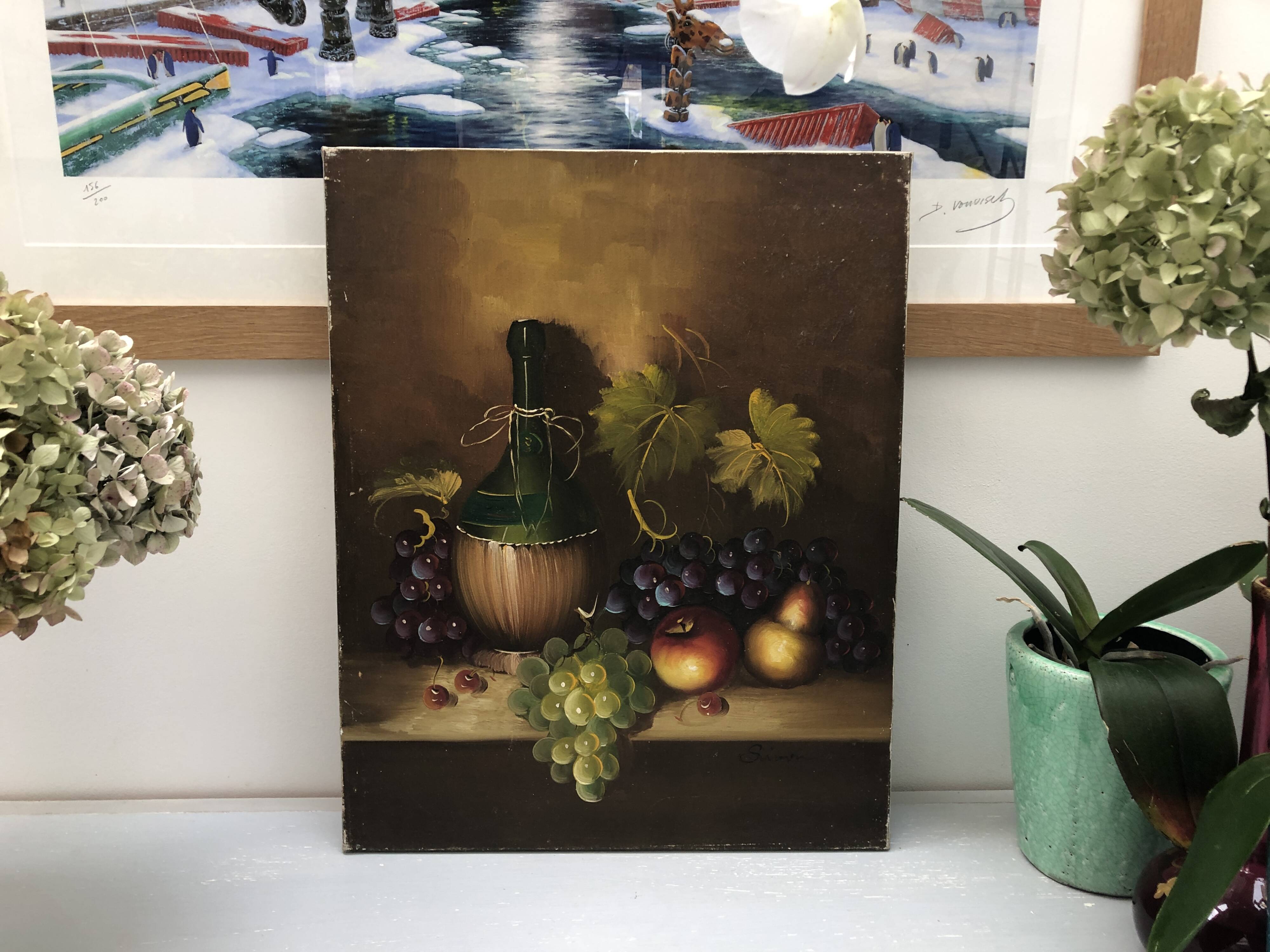 Still life painting with fruits