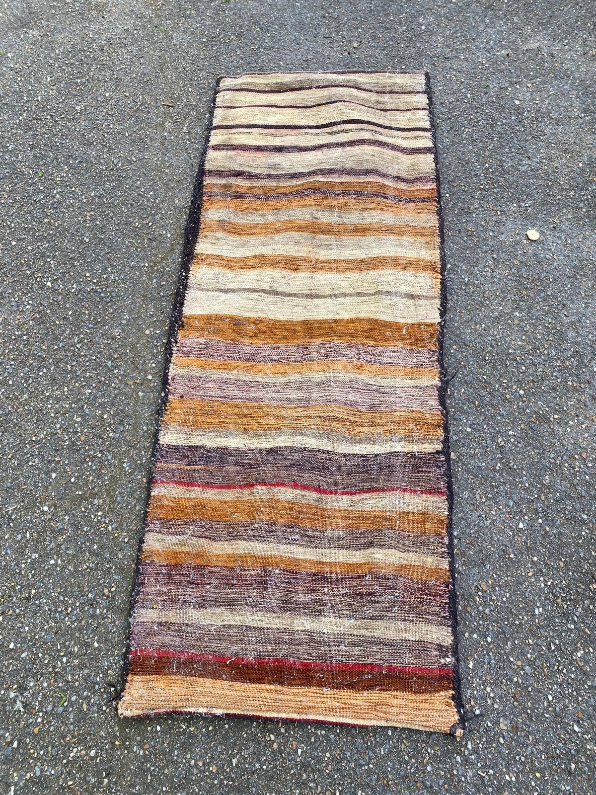 Tapis persan Khorjin Kilim pochette double laine tressé à la main 50x150cm