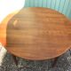 Ancienne table à manger scandinave en bois de teck et pieds compas avec rallonges vintage