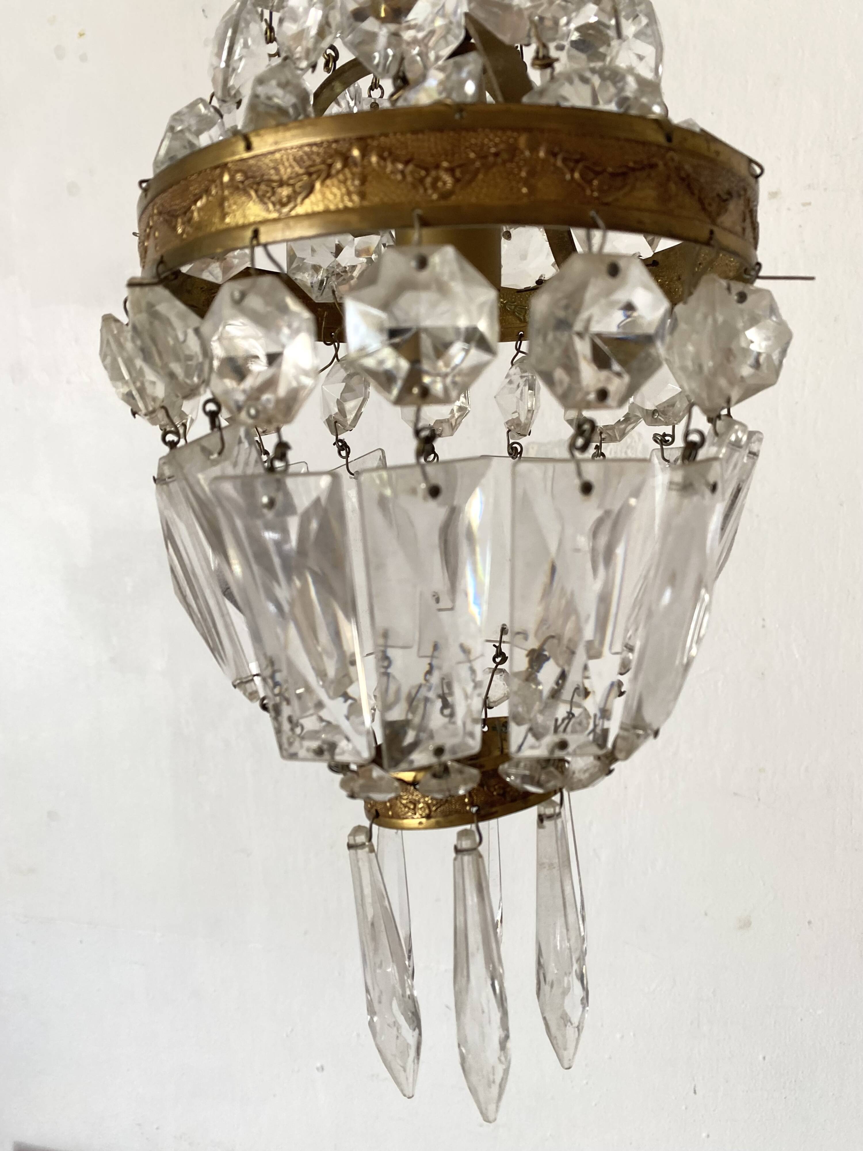 Lustre à pampilles montgolfière style empire