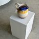 Large blue and yellow hand painted carafe H:20cm