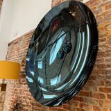 Contemporary Sculptural Concave Round Mirror in Blue, Made in France
