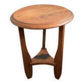 Art Deco, small, round oak side table. Amsterdamse school
