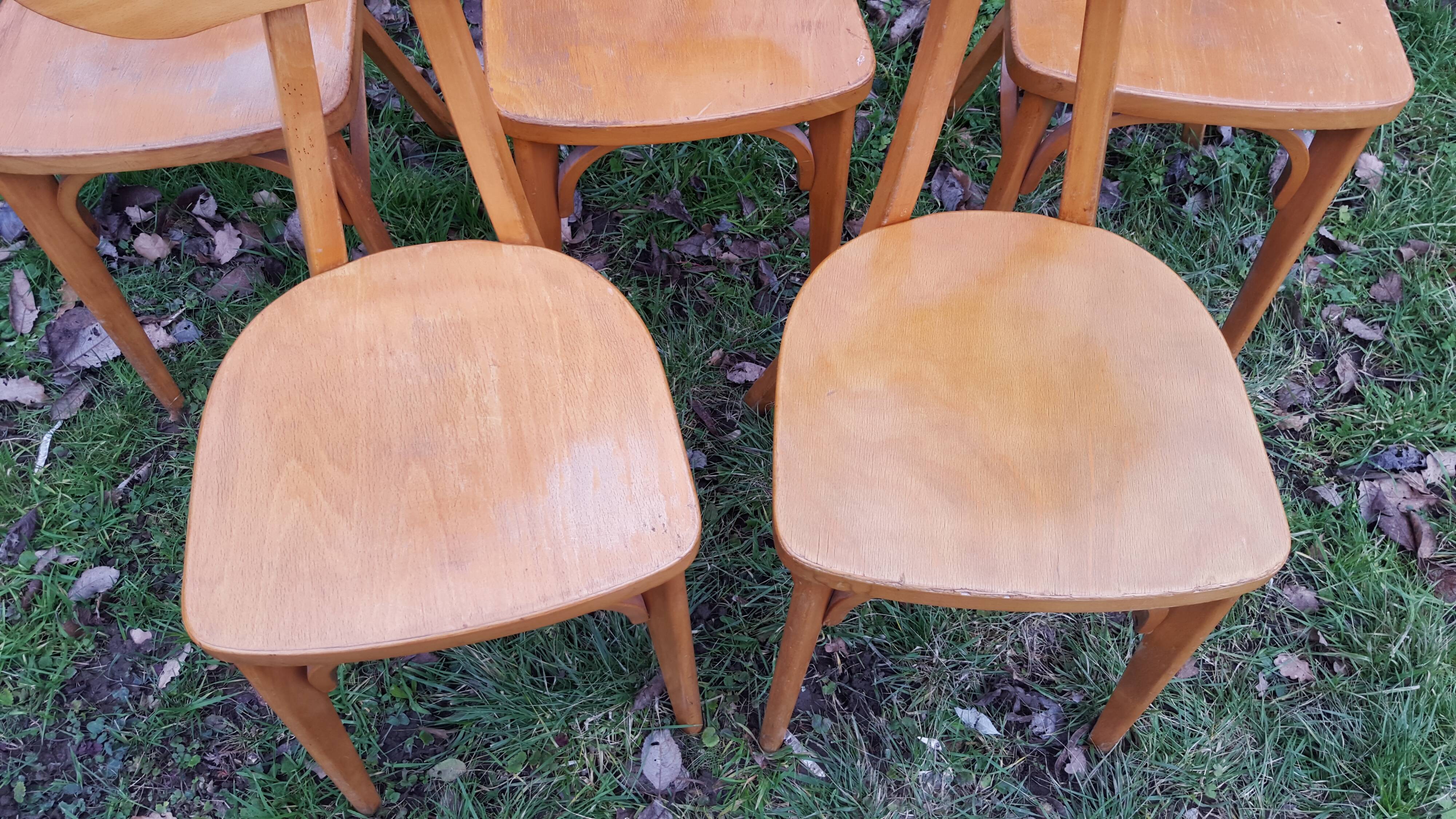 Set of 5 chairs bistro, 1970