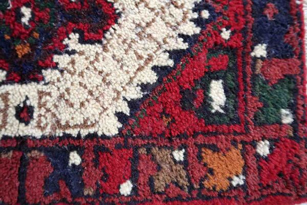 Vintage Persian carpet Hamadan handmade 41cm x 59cm 1970s