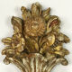 Pair of wall has 2 light wooden carved and patinated flowers decoration