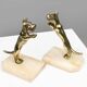 Art Deco Bookends in Copper with Marble Bases, France, 1930s, Set of 2