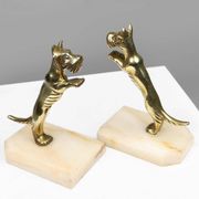 Art Deco Bookends in Copper with Marble Bases, France, 1930s, Set of 2