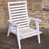 Fauteuil de jardin bois à pieds compas