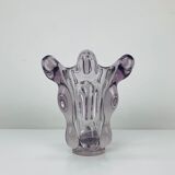 Giraffe vase in Art Vannes crystal, 1950, vintage