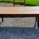Table basse de ferme XIXième siècle plateau merisier piètement chêne 1 tiroir pieds fuseaux