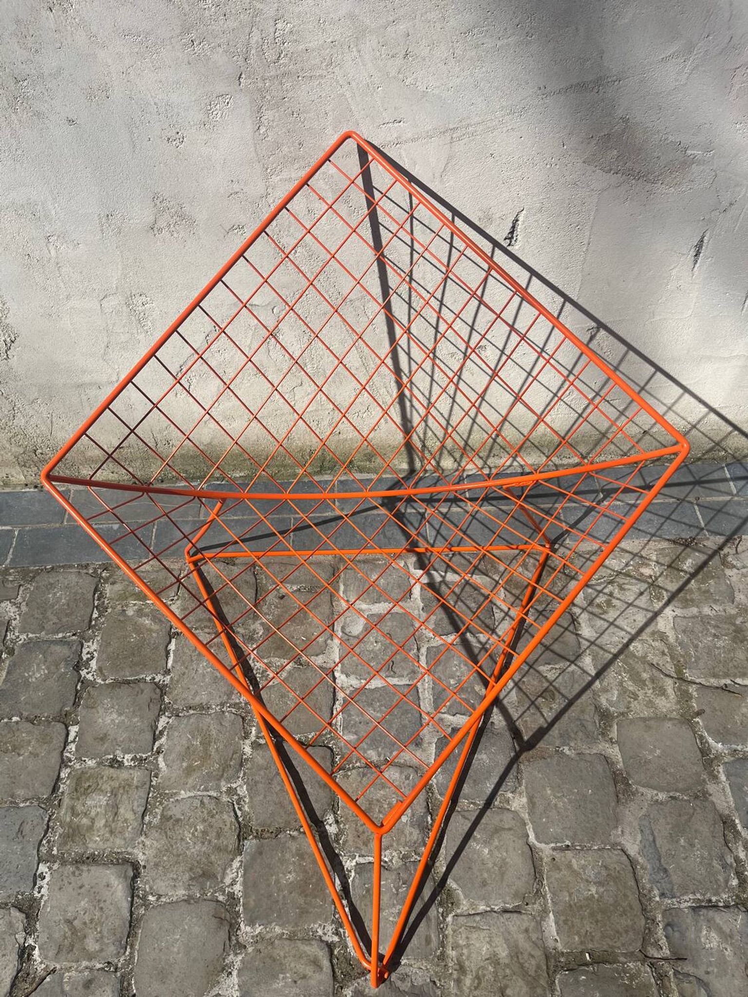 Orange lattice armchair