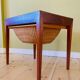 Vintage Danish teak sewing table by Severin Hansen for Haslev Furniture 1960