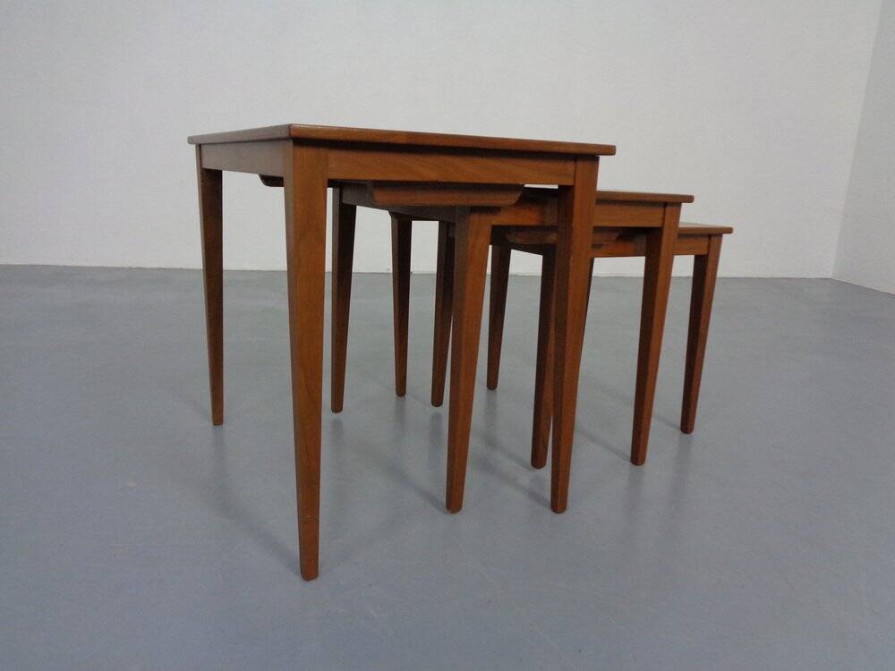Danish Teak Nesting Tables by Kvalitet Form Funktion, 1960s, Set of 3