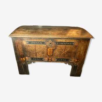 18th century oak spice chest, named Johan Eckerman, dated 1776