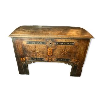 18th century oak spice chest, named Johan Eckerman, dated 1776