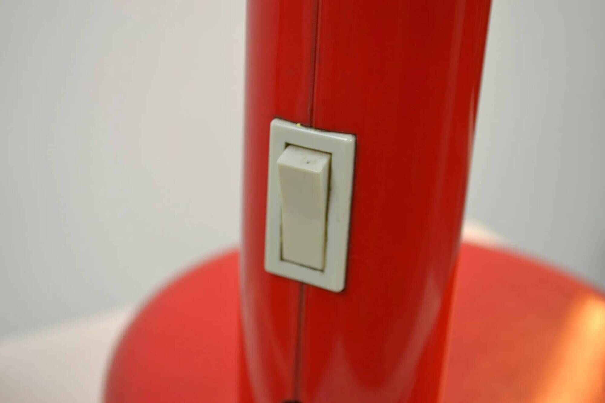 Red “Tube” Desk lamp designed by Anders Pehrson for Ateljé Lyktan, Sweden, 1970s