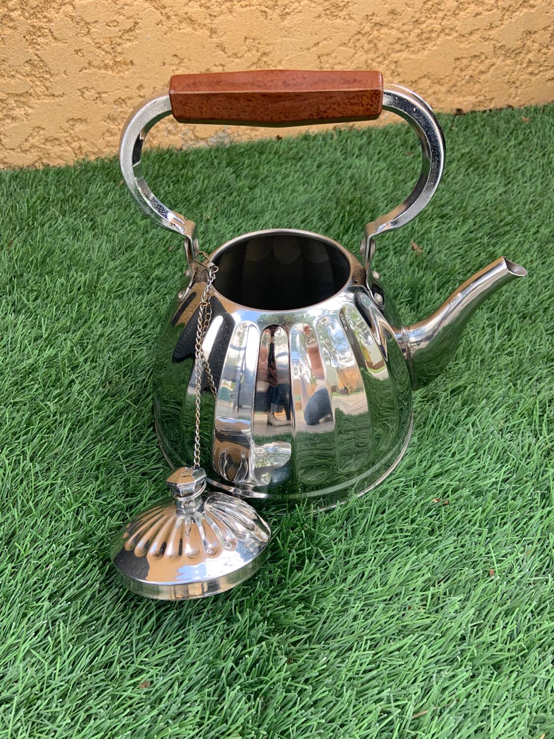 Retro style stainless steel kettle