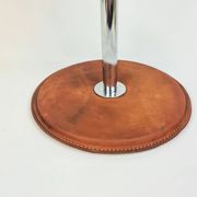 Atelje Lyktan desk lamp in chrome and vintage brown leather, mid-century, Sweden.