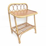 Vintage rattan bedside table 60s