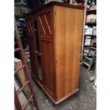 Vintage wardrobe with compass feet and central mirror Scandinavian style design
