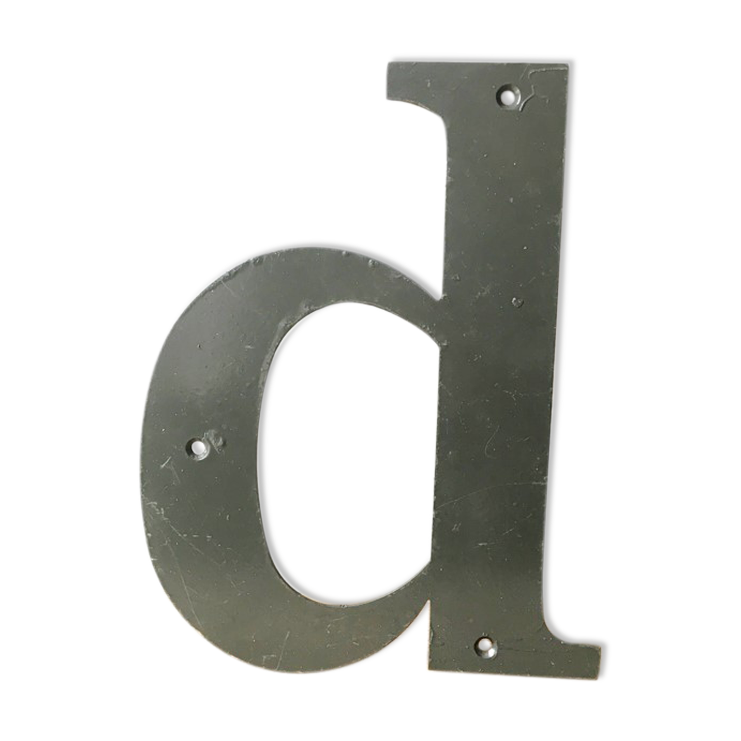 Vintage metal industrial letter D