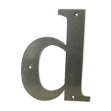 Vintage metal industrial letter D