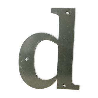 Vintage metal industrial letter D