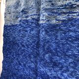 Moroccan Berber carpet Beni Ouarain uni blue 3.3x2.26m