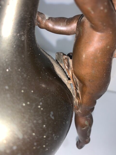 Pair of bronze pitcher vases