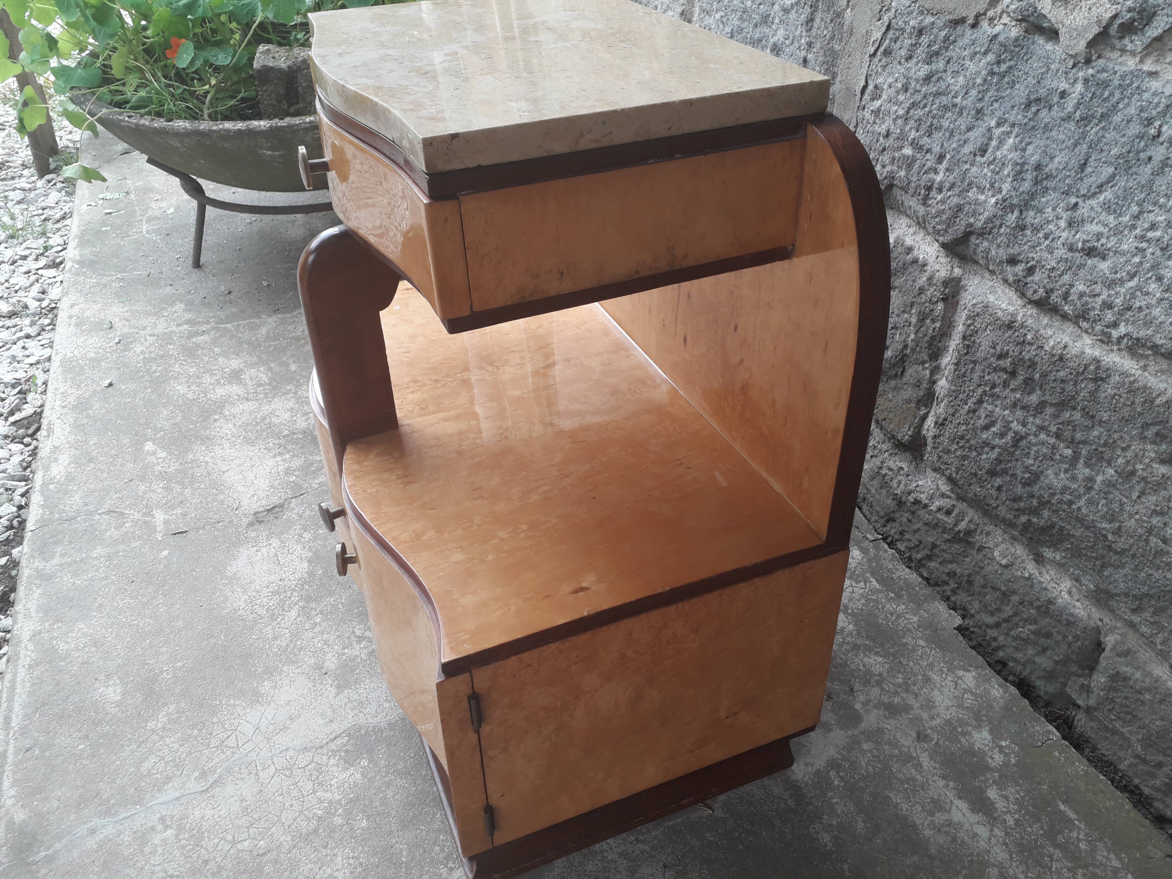 Pair of art deco bedsides