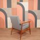 Grey wool armchair, 1960