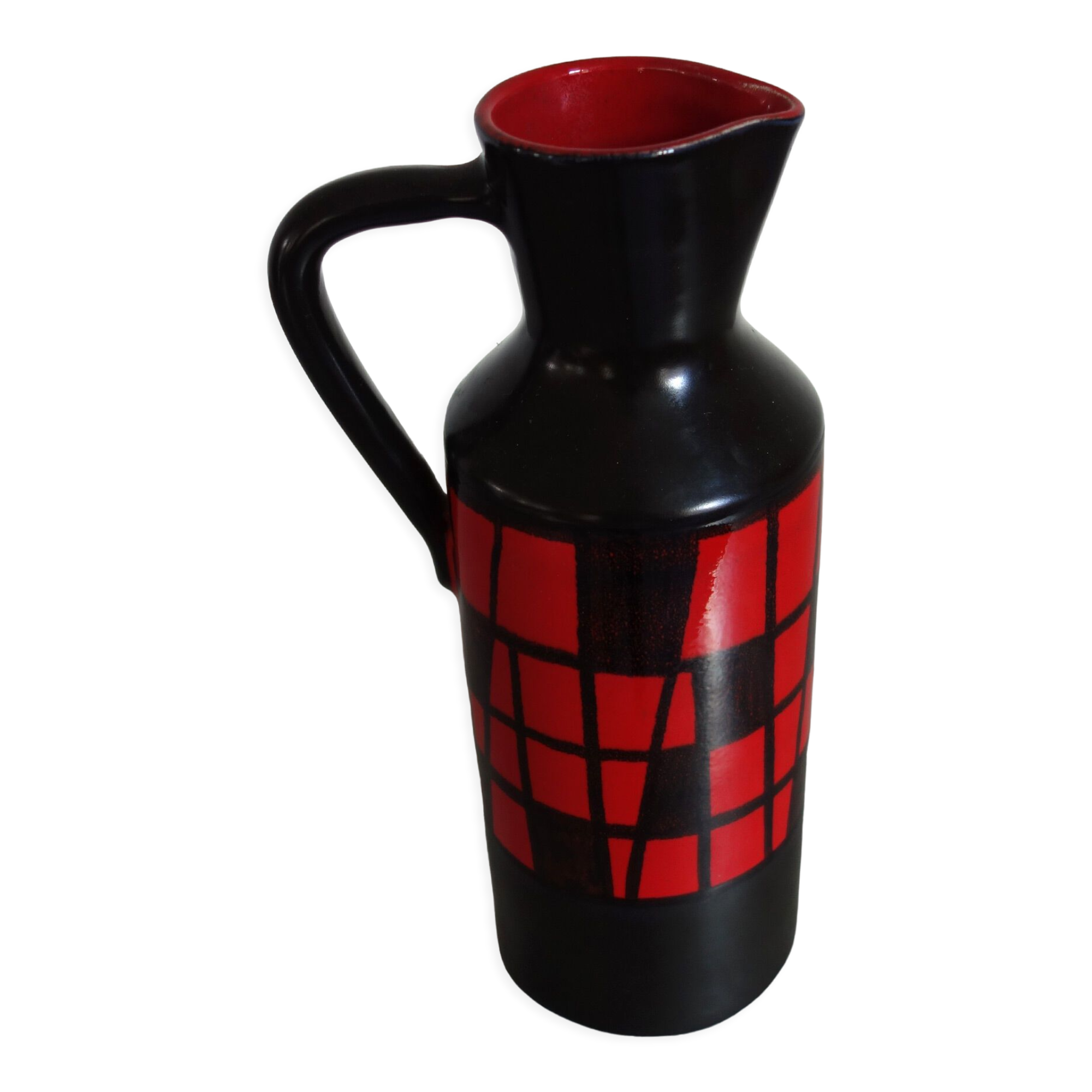 Ceramic handle pitcher, Elchinger Manufacture - 50s