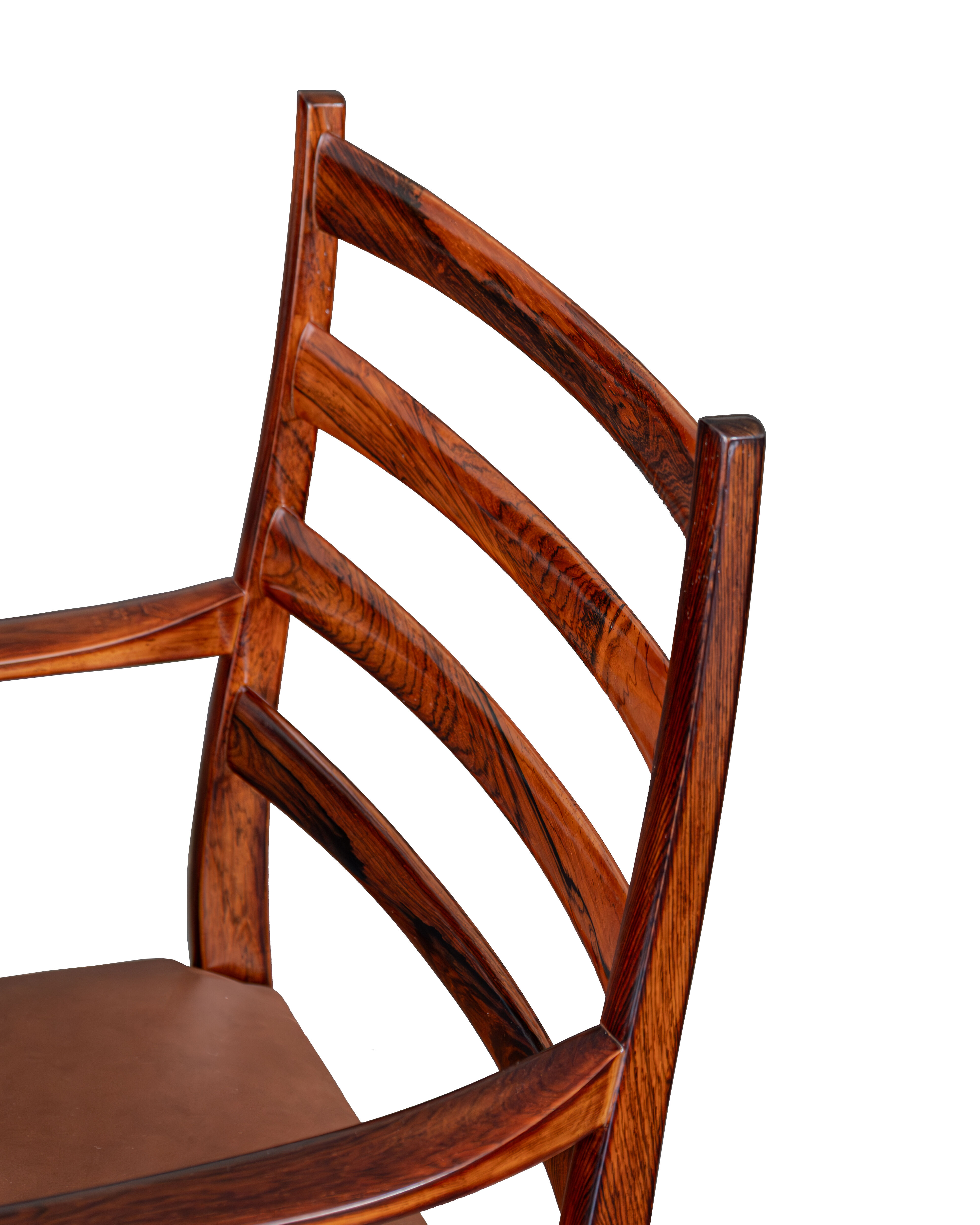 Pair of danish rosewood and leather armchairs