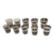 Set of 5 water glasses and 5 aperitif glasses with granite decorations and gold edging from the 1950s