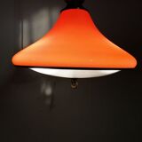 Suspension vintage en verre et laiton / Italie, 1960
