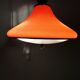 Vintage glass and brass pendant lamp / Italy, 60s
