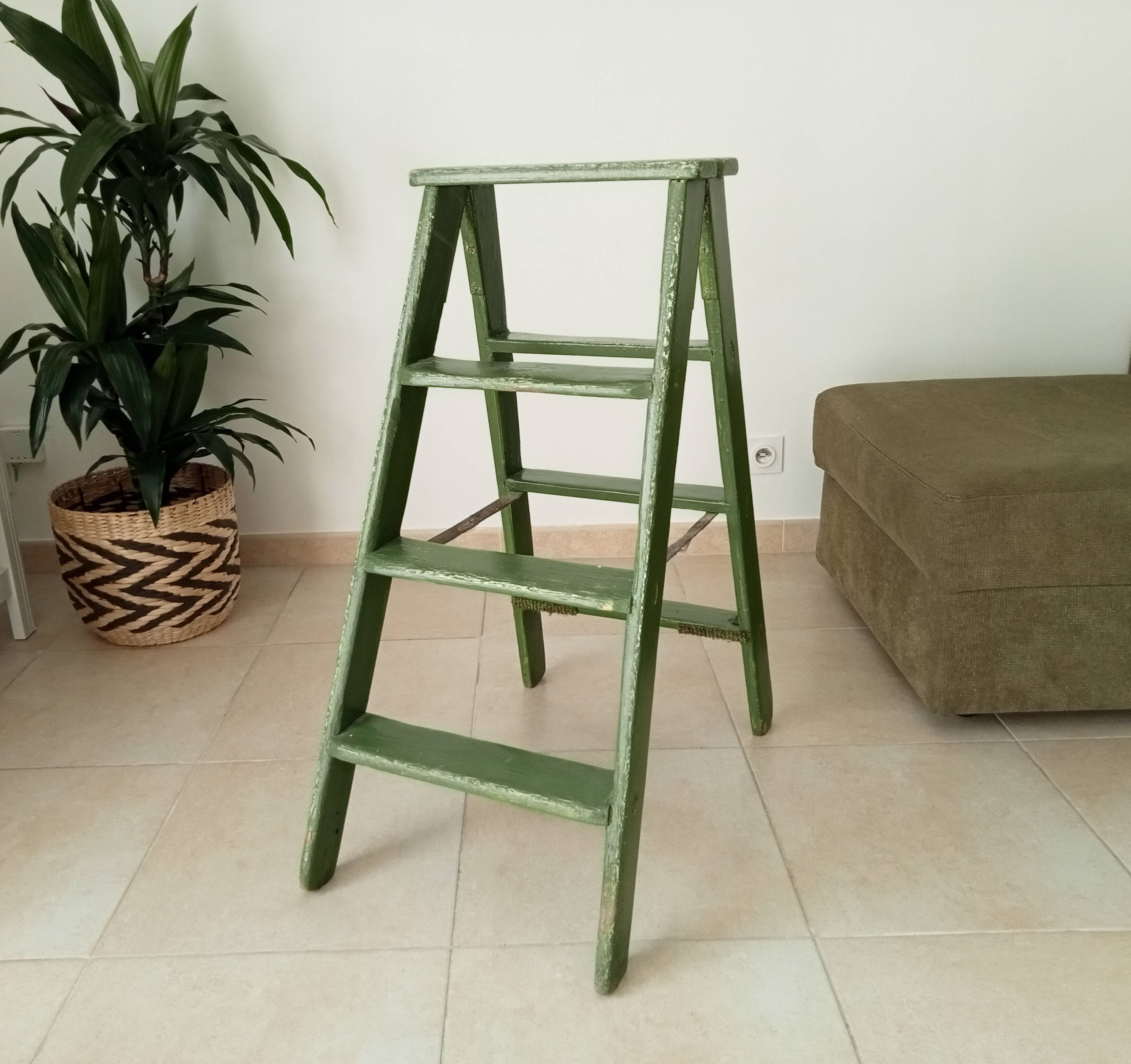 Antique wooden painter's stepladder