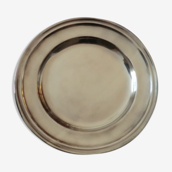 Silver metal round plate