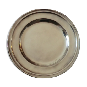 Silver metal round plate