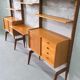 Mid-Century Modular Teak Free-Standing Wall Unit with Desk by John Texmon for Blindheim Mobelfabrik,