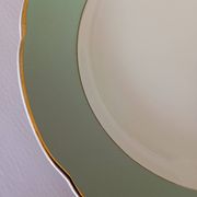 Shallow dish Villeroy & Boch Mettlach celadon and gold