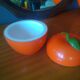 Vintage orange ice bucket - 70s