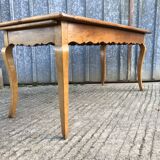 Antique Louis XV style farmhouse table in solid cherry wood.