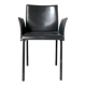 Office chair with armrests in thick black leather, Cattelan Italia