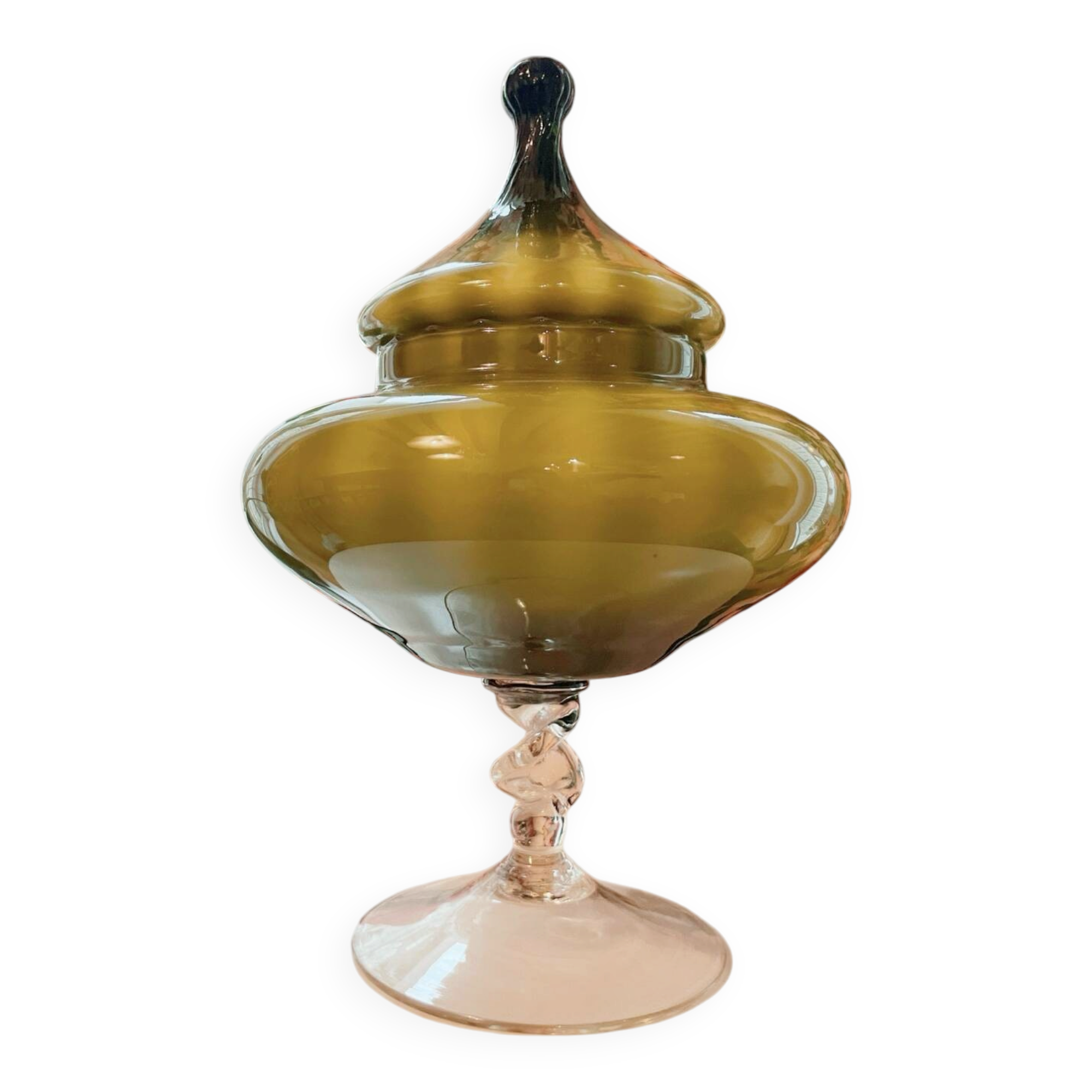 Empoli glass bonbonnière 60s-70s